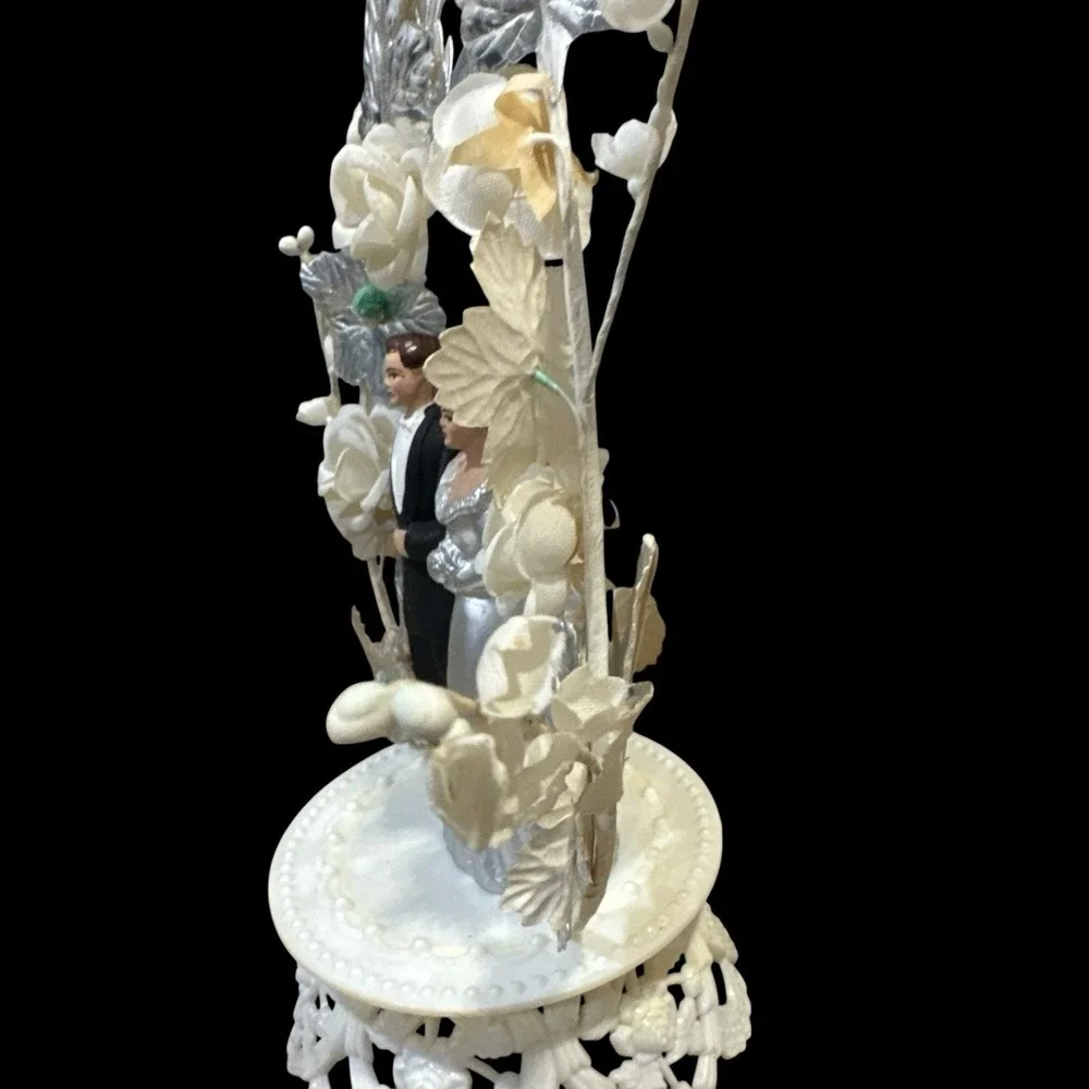 Vintage Mid Century 1960s Wedding Cake Topper Plastic 7